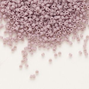 Seed bead, Delica®, glass, pkg/50g, #11 round, opaque matte mauve (DB-0758).
