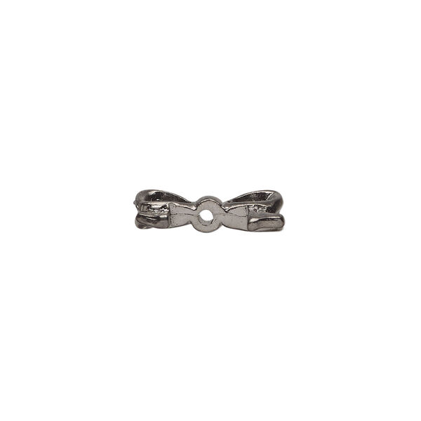 Bead 1pkg4 gunmetal-plated pewter, 16x9mm bow / fits up to 8mm cube image number 1