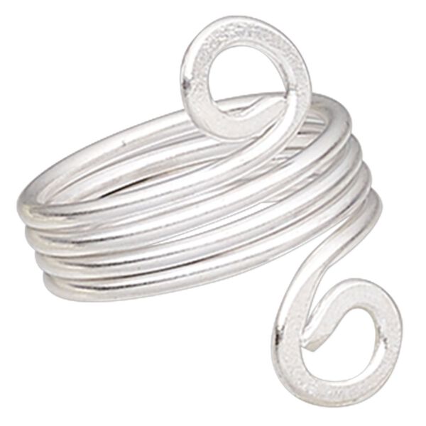 Ring, Hill Tribes, silver-plated brass, 25mm wide with double spiral design, size 7-1/2. Sold individually. image number 0