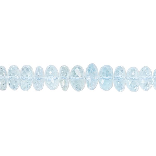 Sky blue topaz 1pkg1, hand-cut faceted rondelle bead 8 inch 7-8mm image number 0