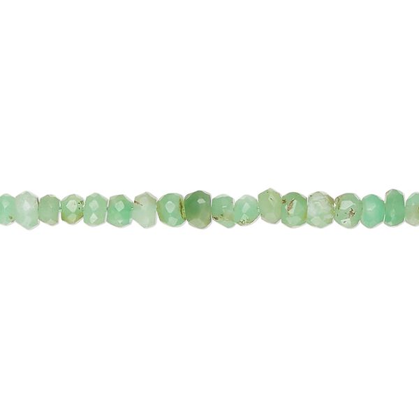 Chrysoprase 1pkg1, hand-cut faceted rondelle bead natural 14 inch 3x2mm-4x3mm / 3mm image number 0