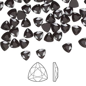 Flat back 12pk jet, Crystal Passions® 5mm trilliant 2472