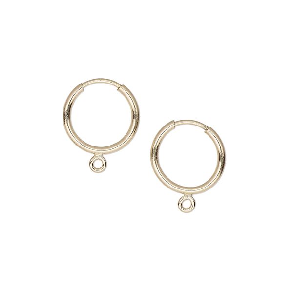 Earring hoop 1pkg2 14Kt gold-filled, 12mm round / endless loop / bottom loop, 21 gauge 1 pair image number 0