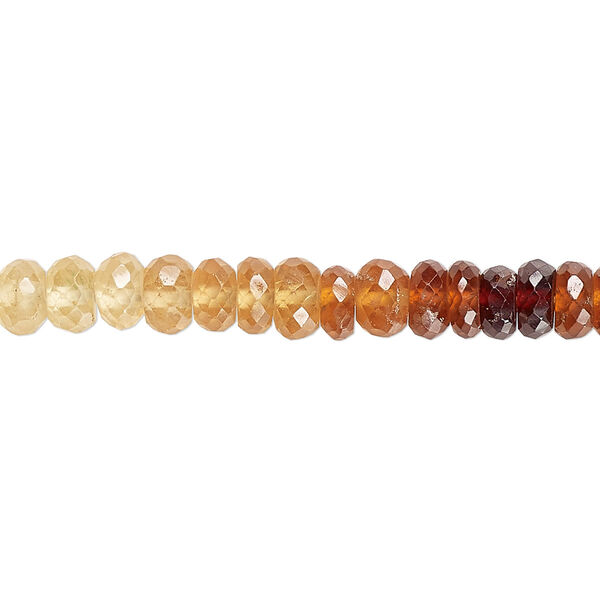 Bead, hessonite garnet (natural), 6x3mm-6x4mm hand-cut faceted rondelle, B grade, Mohs hardness 7. Sold per 8-inch strand, approximately 60 beads. image number 0