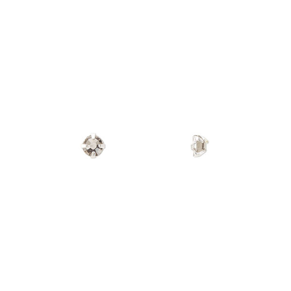 Bead 24pk rose montees black diamond silver plate, Preciosa Czech crystal 3-3.2mm round SS12 image number 0