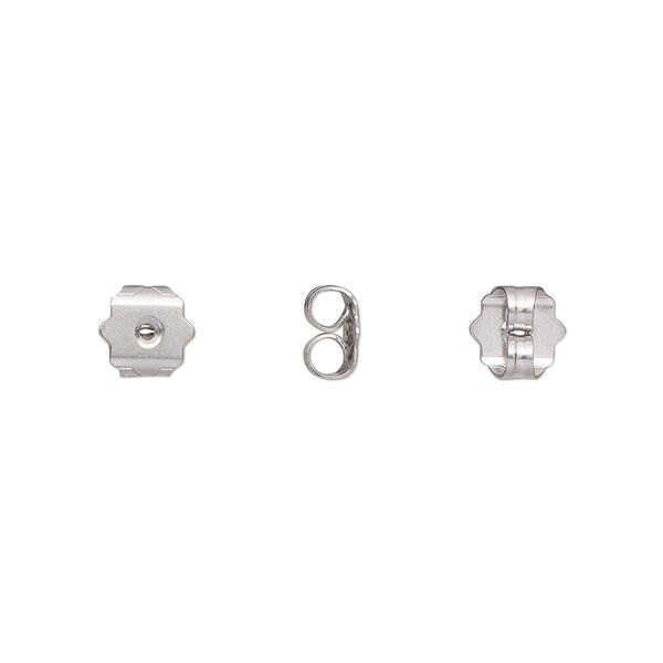 Earnut, stainless steel, 6x6mm star. Sold per pkg of 10 pairs. image number 0