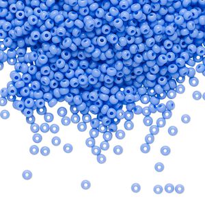 Seed bead, Preciosa Ornela Czech glass, pkg/50g, #11 rocaille, opaque powder blue, (33020).