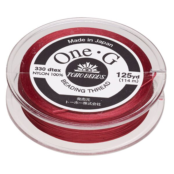 Thread, One-G™, nylon, pkg/125 yards, red, size 0. image number 0