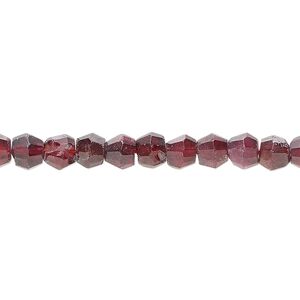 Garnet / rhodolite garnet 1pkg1, hand-cut faceted bicone bead 14 inch 5-6mm