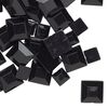 Flat back mix, acrylic, black, 6x6mm-10x10mm faceted square. Sold per pkg of 90. image number 0