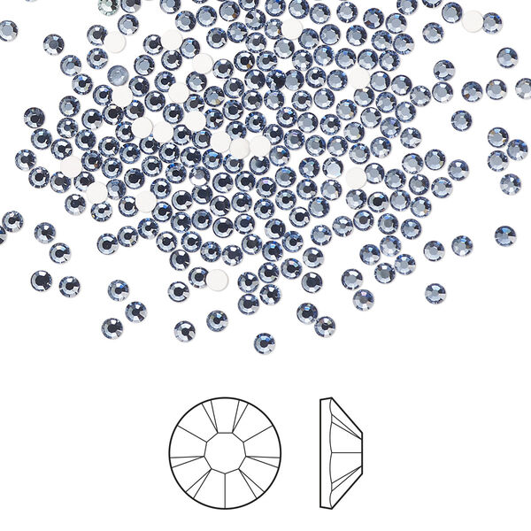 Flat back 1440pk denim blue foil back, Preciosa MAXIMA Czech crystal rhinestone 1.7-1.9mm chaton rose round SS5 image number 0