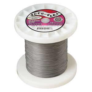 Beading wire, Accu-Flex&reg;, nylon and stainless steel, clear, 49 strand, 0.014-inch diameter. Sold per 1,000-foot spool.