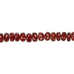 Garnet 1pkg1, hand-cut faceted rondelle bead natural 6 inch 5x2mm-6x4mm