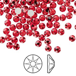 Flat back 144pk light Siam foil back, Crystal Passions® 3.8-4mm rose round SS16 2088