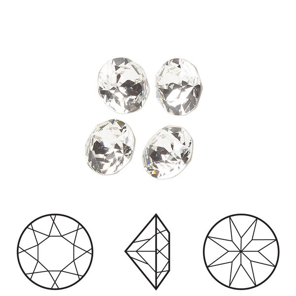 Chaton 4pk crystal foil back, Crystal Passions® 8.412-8.672mm round SS40 1088 image number 0