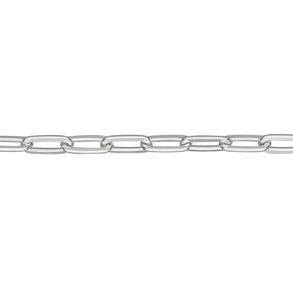 Chain, anodized aluminum, silver, 3.3mm paperclip. Sold per pkg of 5 feet. image number 0