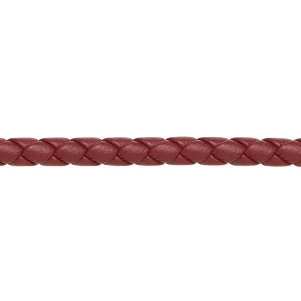 Bolo cord, leatherette, matte burgundy, 4mm braided round. Sold per 5-yard section. image number 0