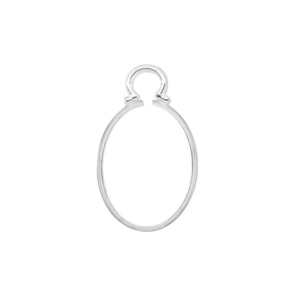 Drop, Cinch Mount, sterling silver, 18x13mm oval setting. Sold individually. image number 0