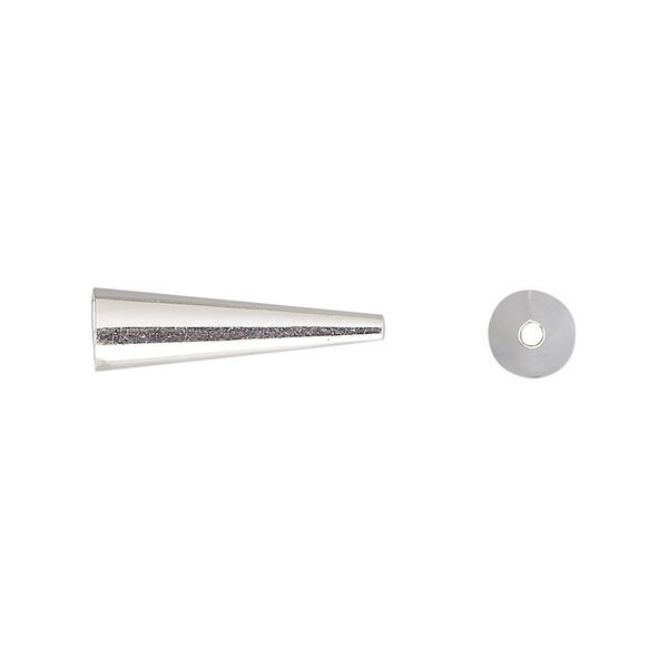 Cone, sterling silver, 19x5.5mm, 5mm inside diameter. Sold per pkg of 2. image number 0