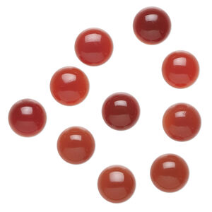 Carnelian 1pkg10, calibrated round cab, dark 8mm