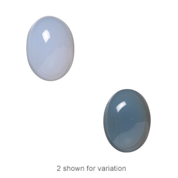 Cabochon, blue chalcedony (natural), 16x12mm calibrated oval, B grade, Mohs hardness 6-1/2 to 7. Sold individually. image number 0