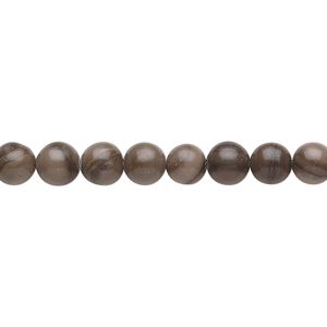 Wood grain stone (marble) 1pkg1, round bead natural 15.5-16 inch 6mm