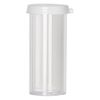 Vial, polystyrene and plastic, clear and white, 2x1-inch medium vial with snap on cap. Sold per pkg of 6. image number 1
