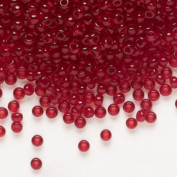 Seed bead, Preciosa Ornela Czech glass, pkg/500g, #8 rocaille, transparent ruby, (90090). image number 0
