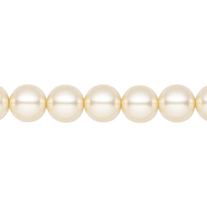 Pearl 25pk cream, Preciosa Czech crystal 8mm round