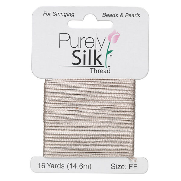 Thread, Purely Silk™, grey, size FF. Sold per 16-yard card. image number 0