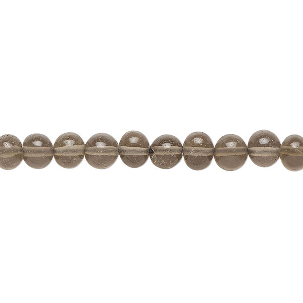 Bead, smoky quartz (heated/irradiated), 5x3mm-6x5mm hand-cut rondelle and 5-6mm round, C grade, Mohs hardness 7. Sold per 14-inch strand, approximately 85 beads. image number 0
