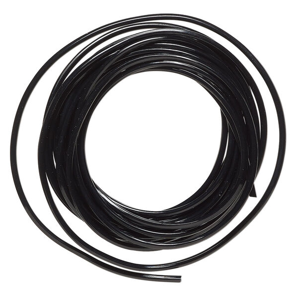Cord, silicone, black, 2mm round. Sold per pkg of 10 feet. image number 0