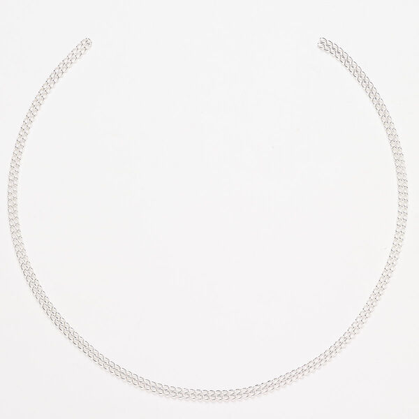 Copper 1pkg1 curb chain silver plate 30 inch 2.1mm image number 0