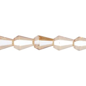 Bead, glass, crystal golden shadow, 10x8mm faceted teardrop. Sold per 15-1/2 to 16-inch strand.