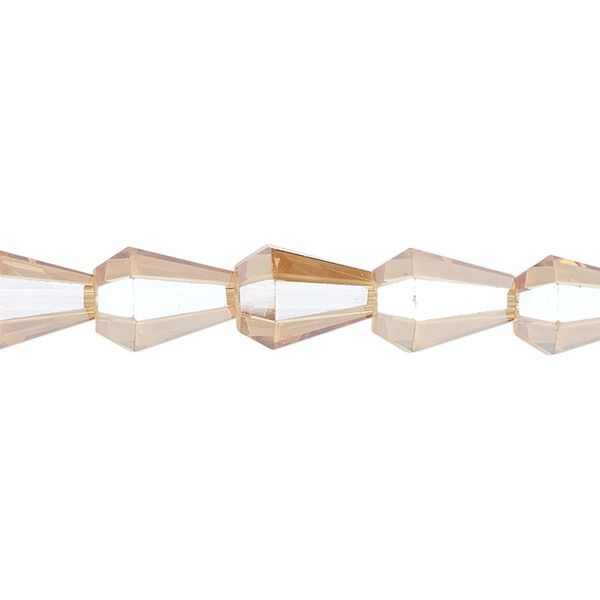 Bead, glass, crystal golden shadow, 10x8mm faceted teardrop. Sold per 15-1/2 to 16-inch strand. image number 0