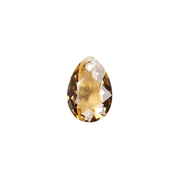 Drop 2pk light Colorado topaz, Crystal Passions® 16x11mm pendant pear cut 6433 image number 0