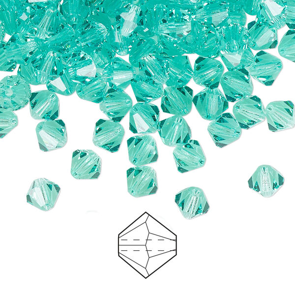 Bead 144pk Caribbean Sea, Preciosa Czech crystal 5mm bicone image number 0