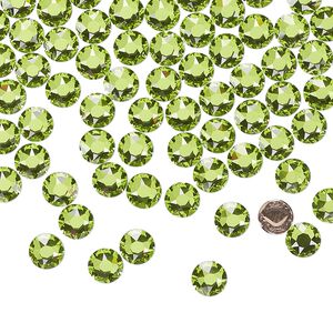 Flat back 1440pk citrus green foil back, Swarovski® hotfix 4.6-4.8mm round SS20 2078