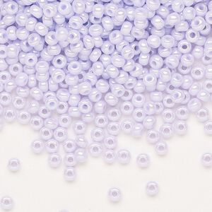 Seed bead, Preciosa Ornela Czech glass, pkg/500g, #8 rocaille, opaque luster lilac, (28420).