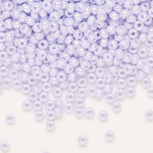Seed bead, Preciosa Ornela Czech glass, pkg/500g, #8 rocaille, opaque luster lilac, (28420). image number 0
