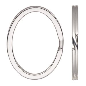 Split ring, nickel-finished steel, 37x28mm flat oval. Sold per pkg of 100.