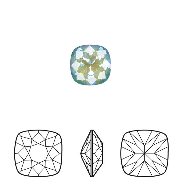 Fancy stone 6pk crystal silky sage DeLite, Crystal Passions® 10mm cushion 4470 image number 0