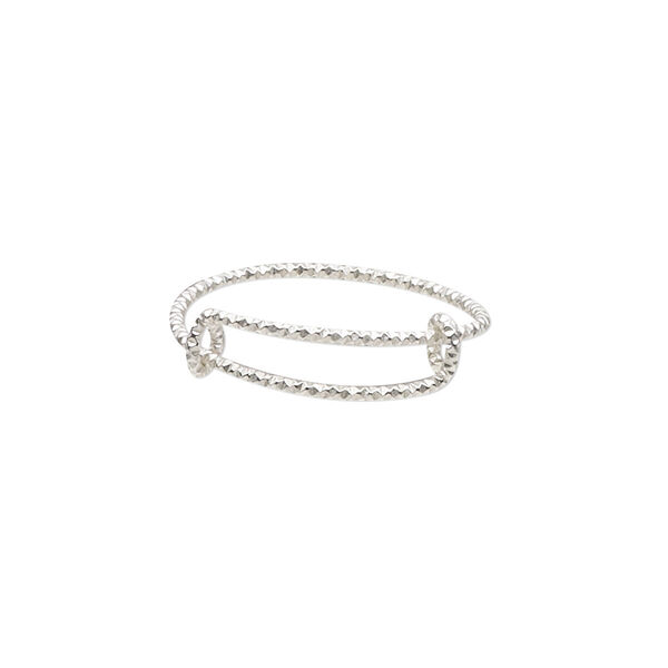 Ring, sterling silver, 1mm wide diamond-cut, adjustable from size 6-1/2 to 10. Sold individually. image number 0