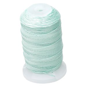 Thread, Purely Silk™, 3-ply, turquoise blue, size E. Sold per 200-yard spool.