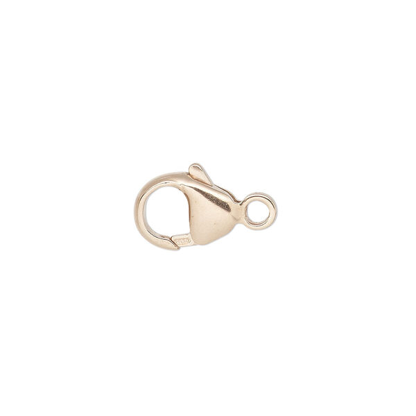 Clasp, lobster claw, 14Kt rose gold-filled, 10x7mm. Sold individually. image number 0
