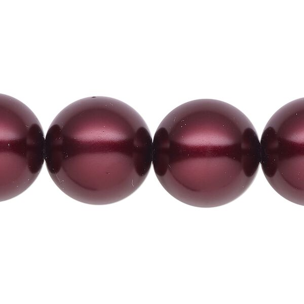 Pearl 1pk bordeaux, Celestial Crystal® 16mm round 15.5-16 inch image number 0