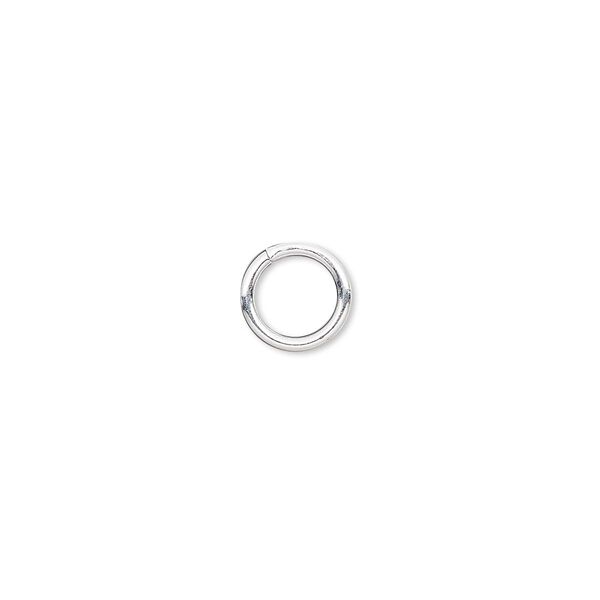 Jump ring, silver-plated brass, 8mm round, 5.4mm inside diameter, 16 gauge. Sold per pkg of 1,000. image number 0