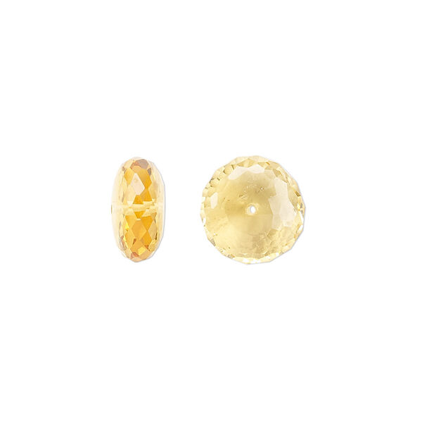 Citrine 1pkg2, hand-cut faceted rondelle bead B+ grade, mix 9x4mm-11x5mm image number 0