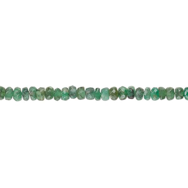 Emerald 1pkg1, hand-cut faceted rondelle bead 6 inch 2x1mm-3x2mm image number 0
