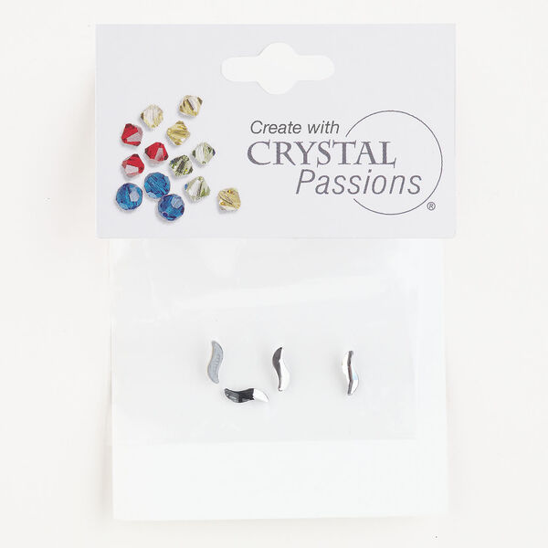 Flat back 1pkg4 crystal clear foil back, Crystal Passions&reg; rhinestone 8x2.5mm hotfix wave 2788 image number 0